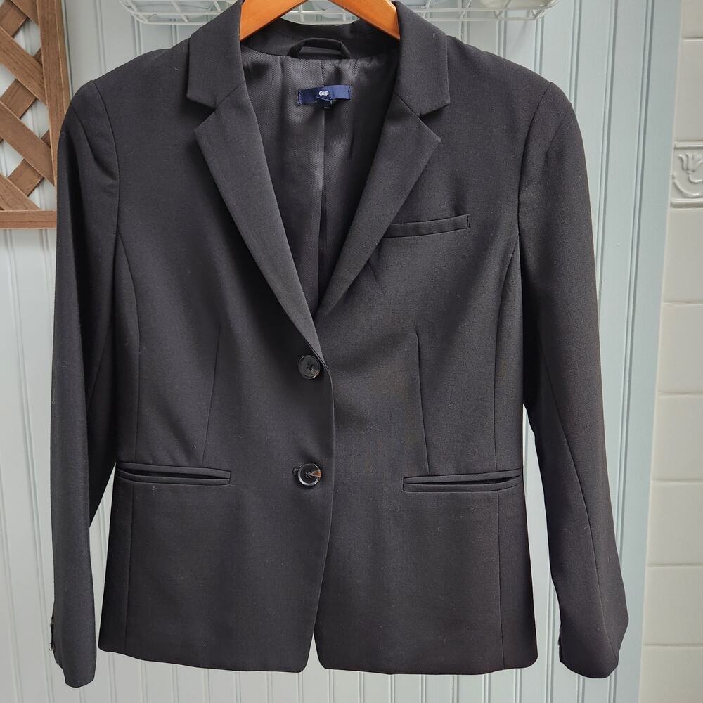 Gap Basic Black Blazer Suit Jacket With Pockets - image 1